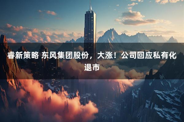 睿新策略 东风集团股份，大涨！公司回应私有化退市